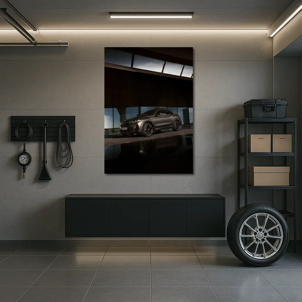 BMW X4 Dark Gray Urban Night Setting – Wall Art