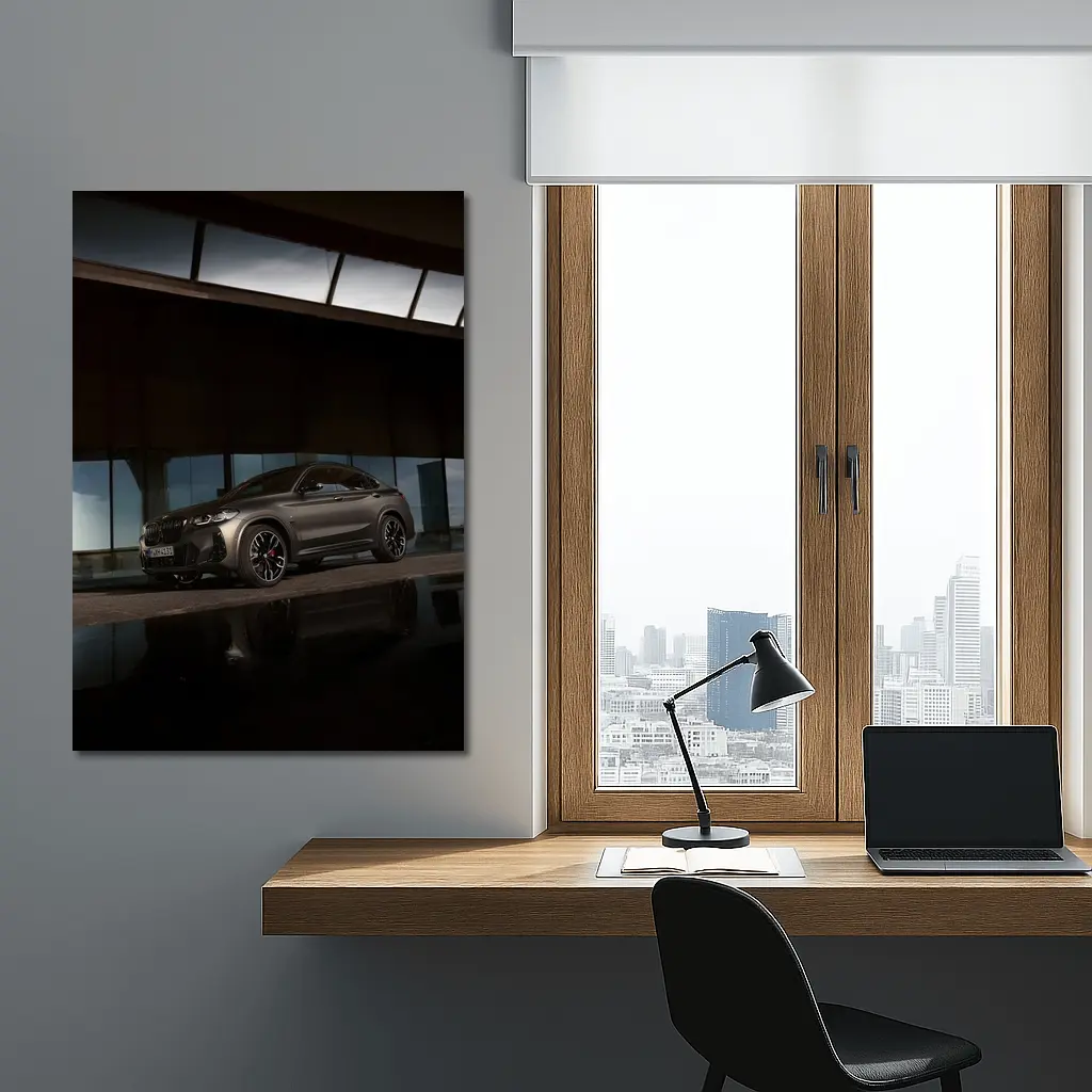 BMW X4 Dark Gray Urban Night Setting – Wall Art