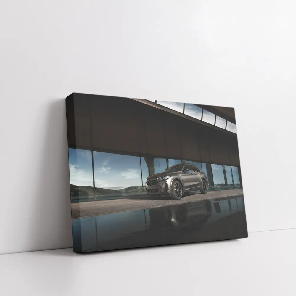 BMW X6M Matte Gray Modern Architecture Setting – Wall Art