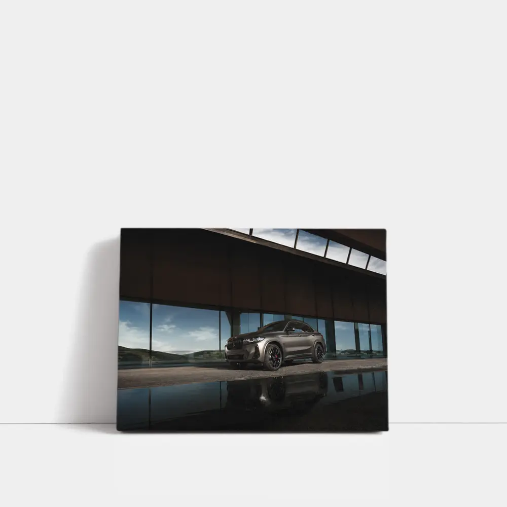 BMW X6M Matte Gray Modern Architecture Setting – Wall Art