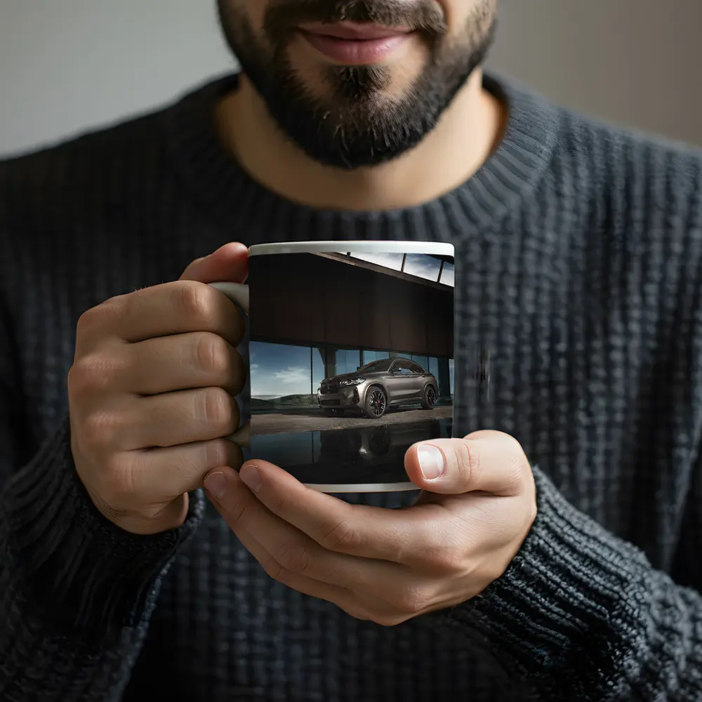 BMW X6M Matte Gray Modern Architecture Setting – Mugs