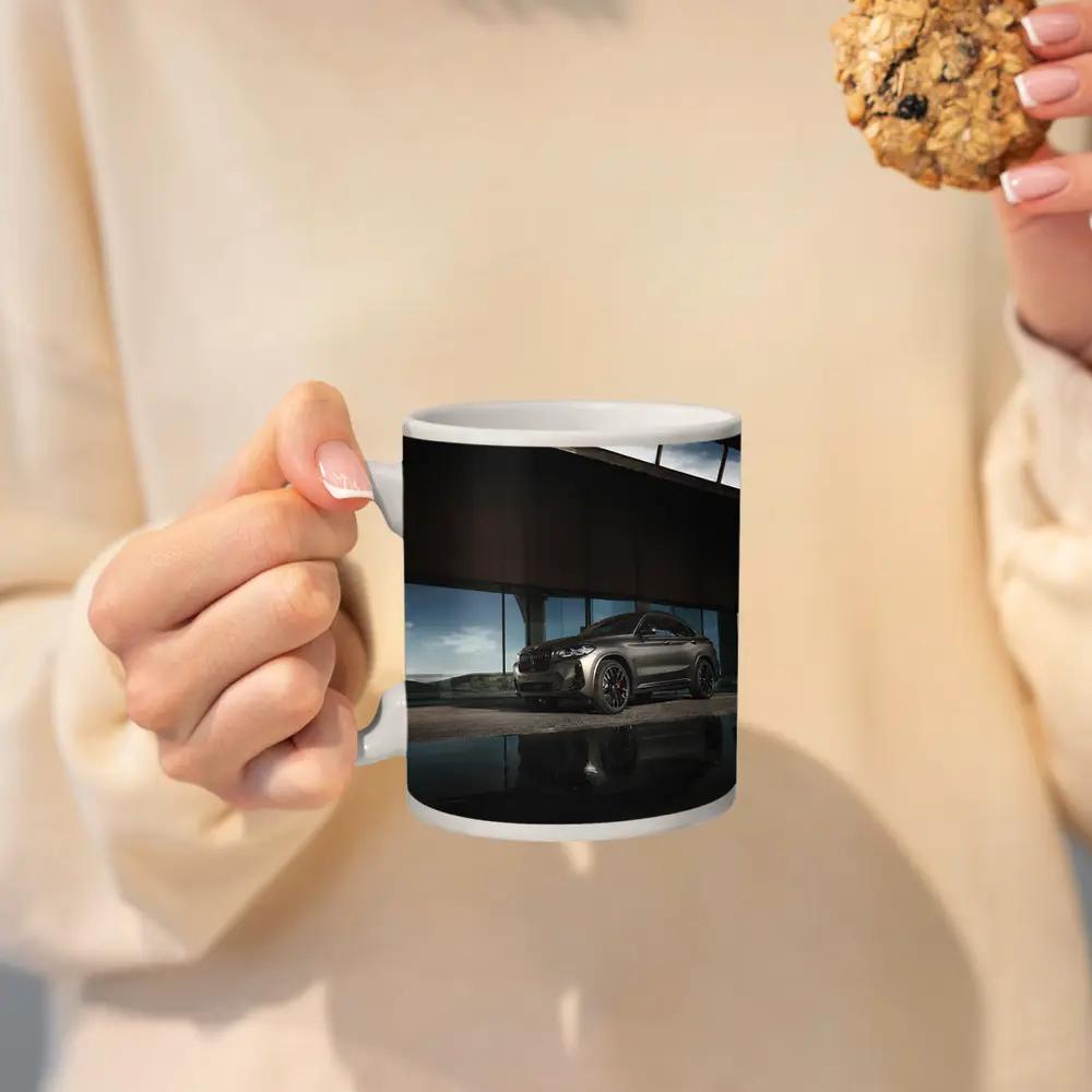 BMW X6M Matte Gray Modern Architecture Setting – Mugs