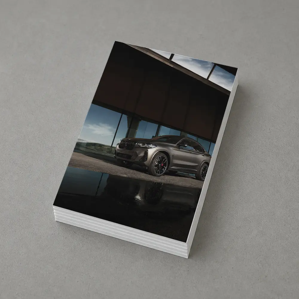 BMW X6M Matte Gray Modern Architecture Setting – Postcards