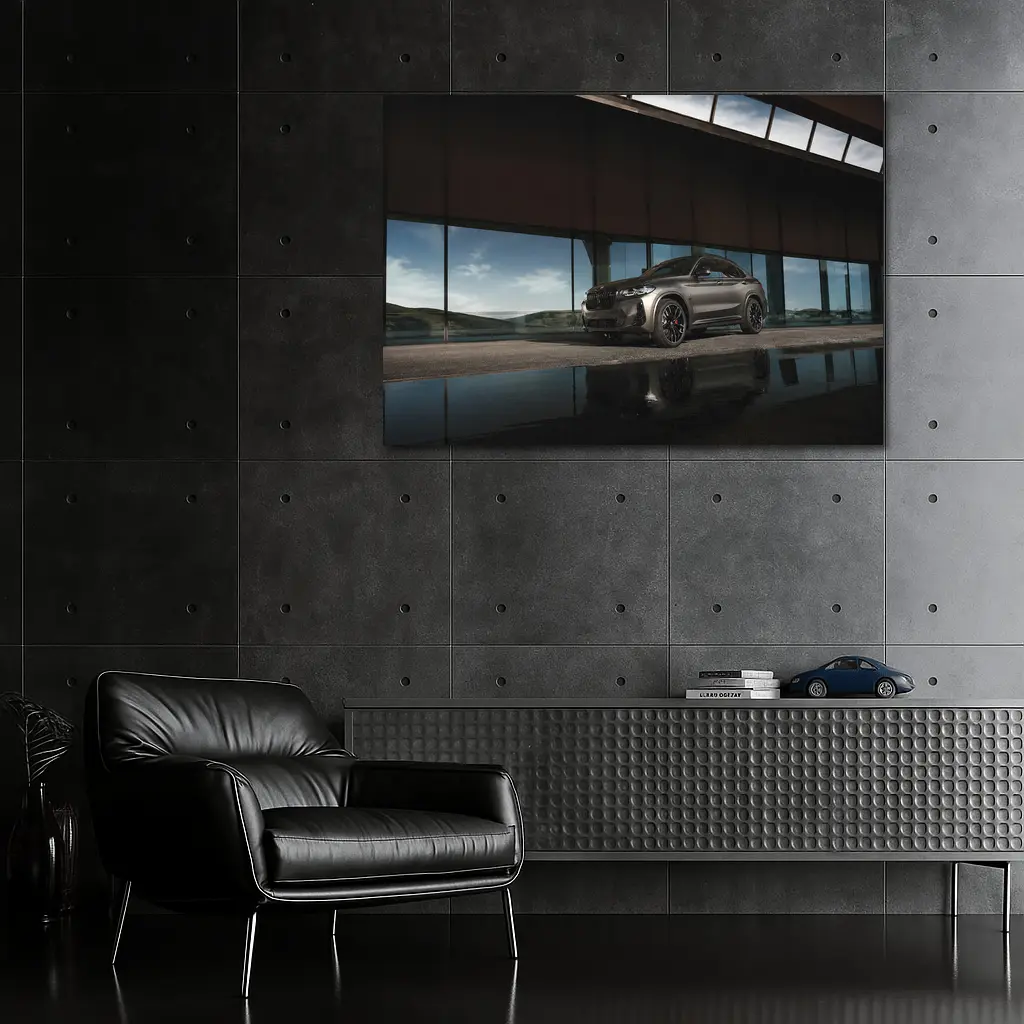 BMW X6M Matte Gray Modern Architecture Setting – Wall Art