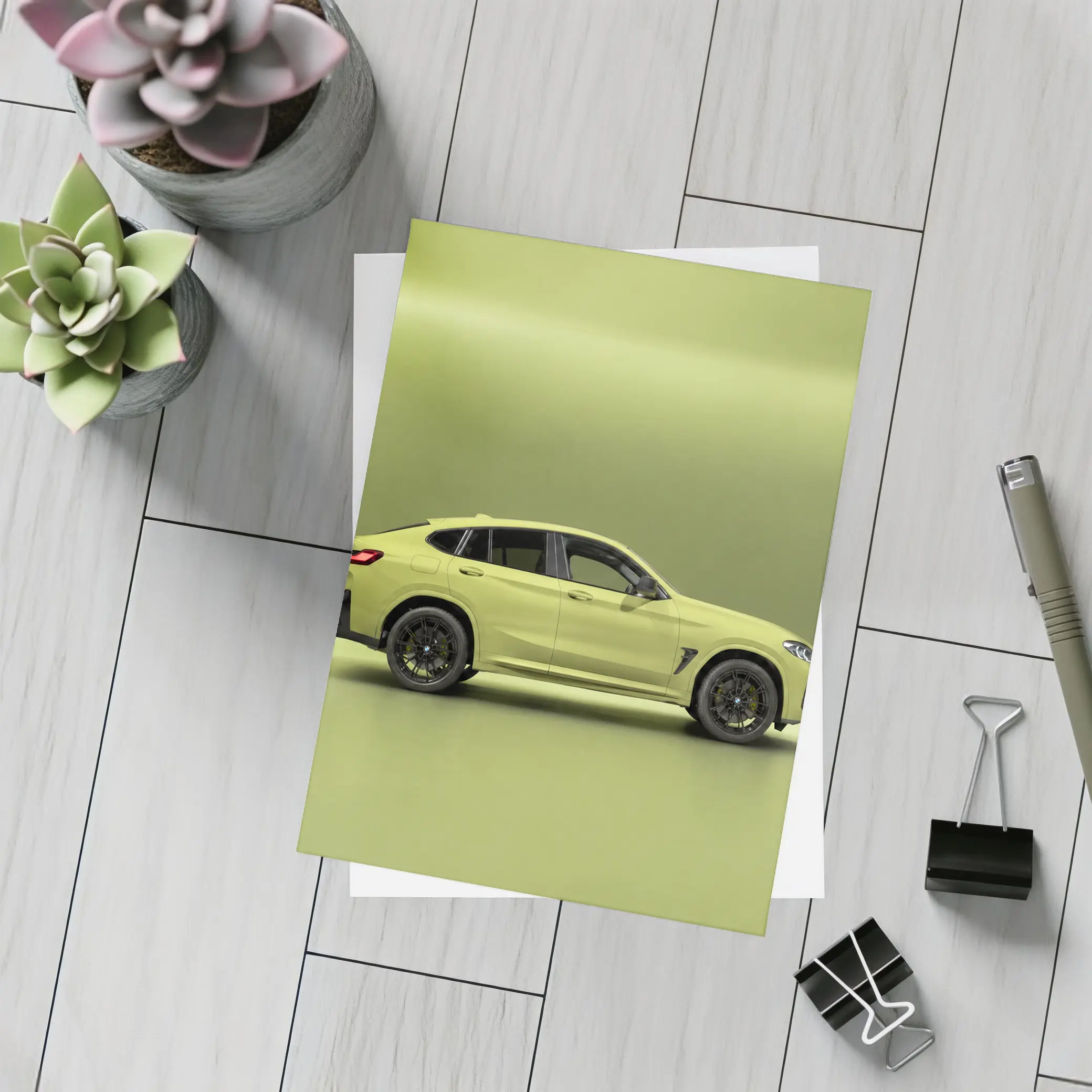 BMW X4 M Competition Green Studio Shot – Postcards