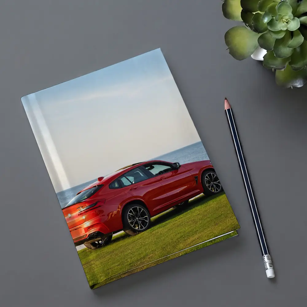 BMW X4 M Red Coastal Grass Scene – Notebooks