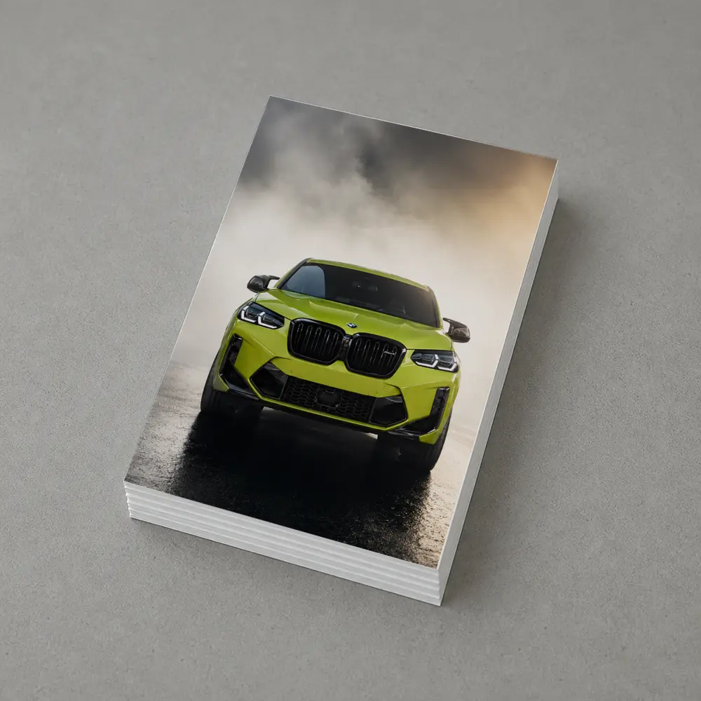 BMW X4 M Competition Yellow Smoke Background – Postcards