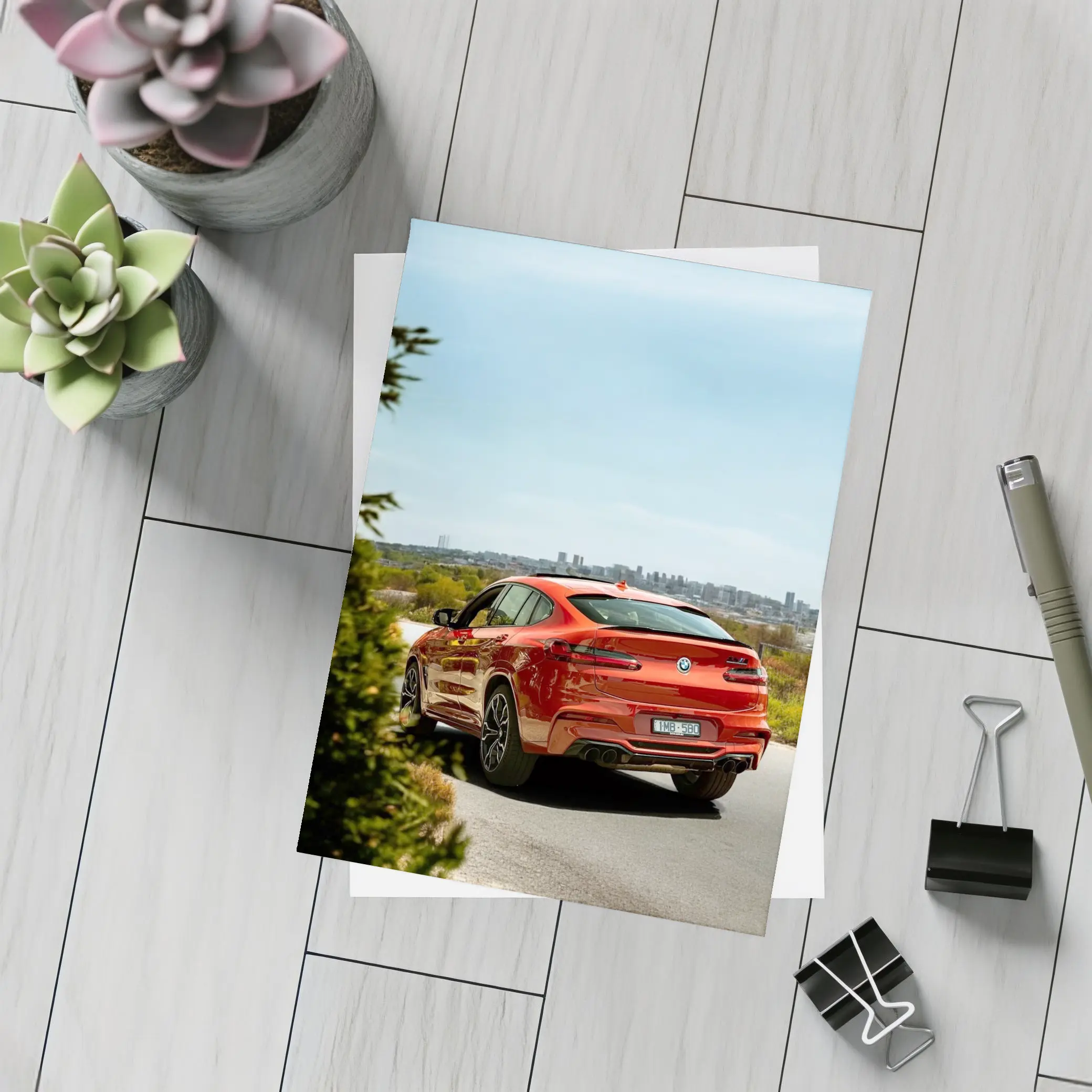 BMW X4 M Competition Orange City Backdrop – Postcards
