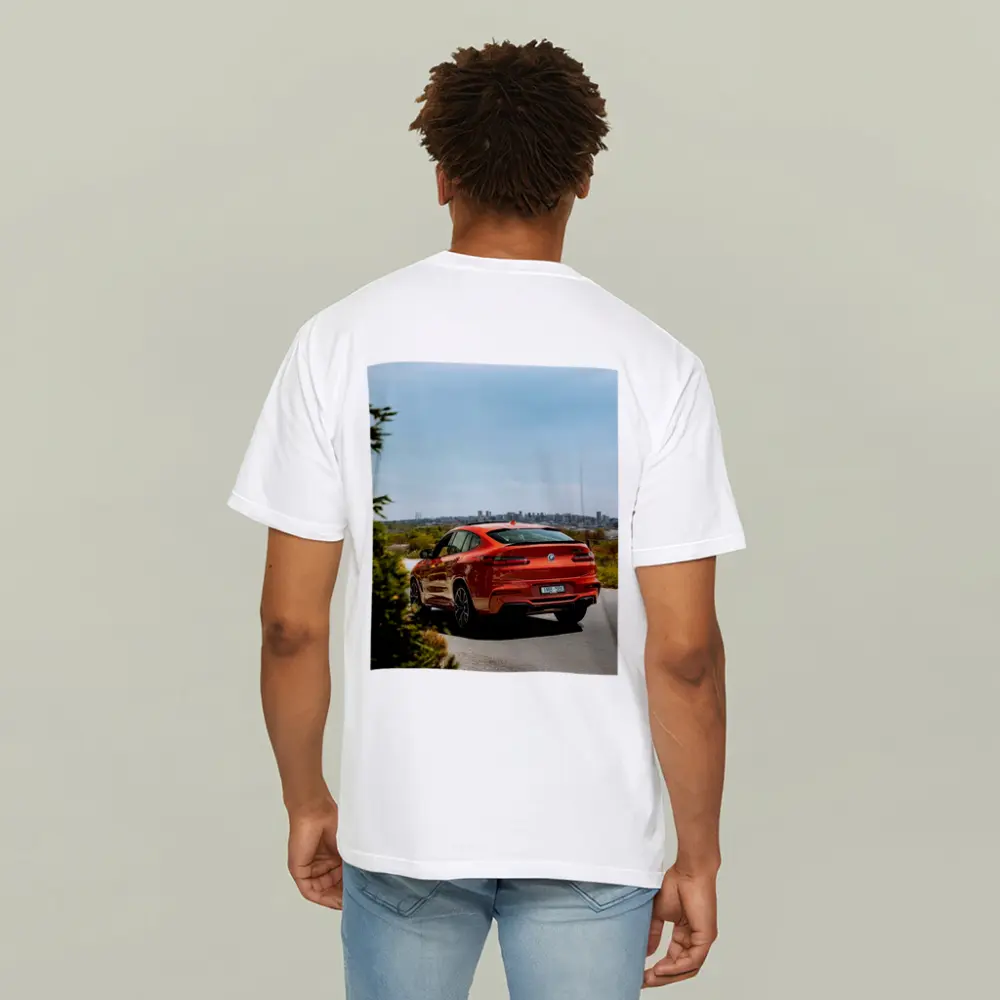 BMW X4 M Competition Orange City Backdrop – T-Shirts