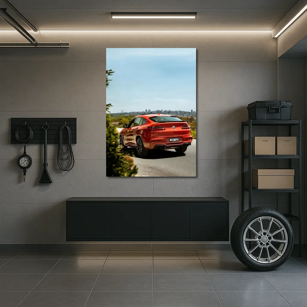 BMW X4 M Competition Orange City Backdrop – Wall Art