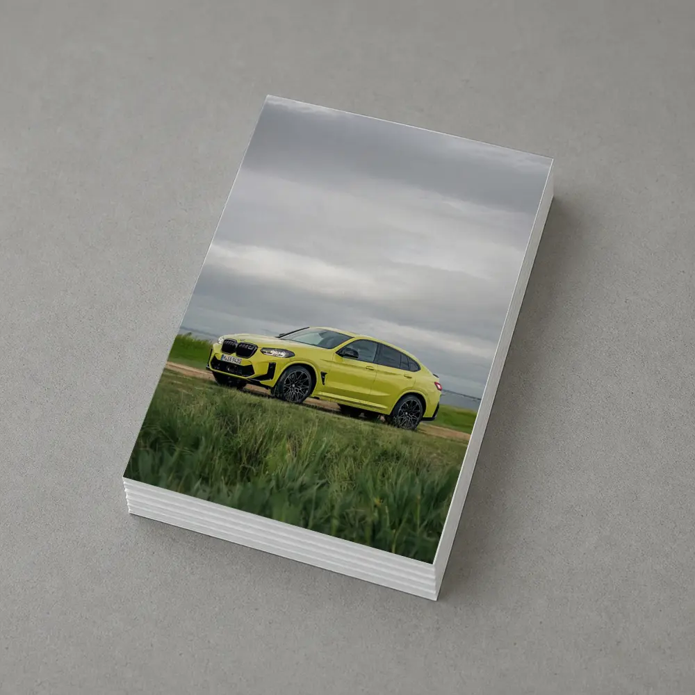 BMW X4 M Competition Yellow Overcast Field – Postcards