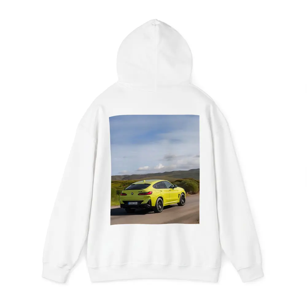BMW X4 M Competition Yellow On Road – Hoodies