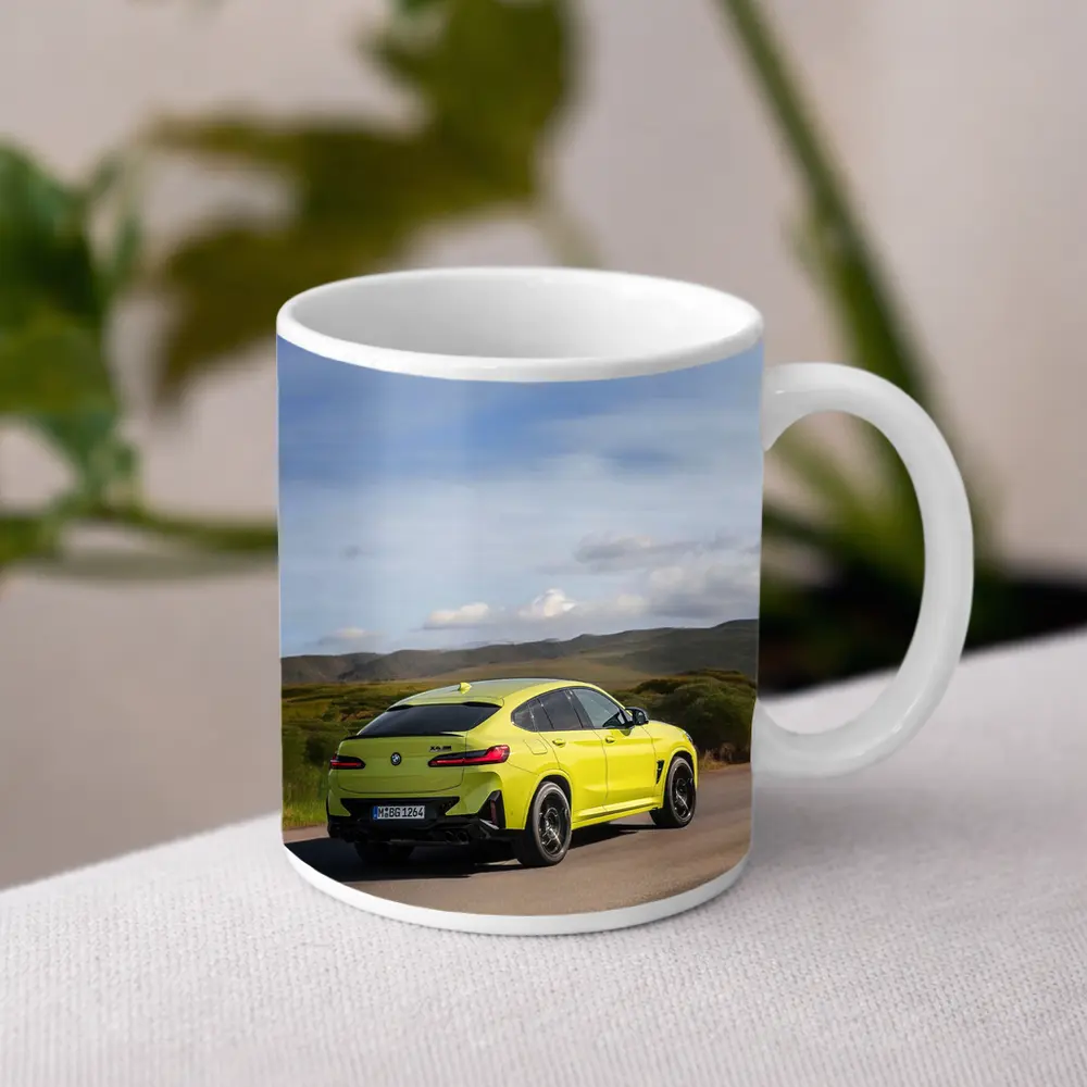BMW X4 M Competition Yellow On Road – Mugs