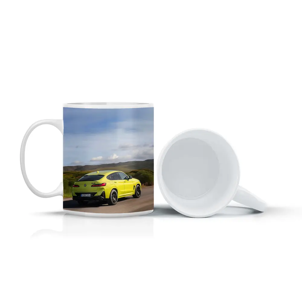 BMW X4 M Competition Yellow On Road – Mugs
