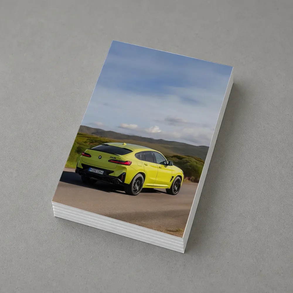 BMW X4 M Competition Yellow On Road – Postcards
