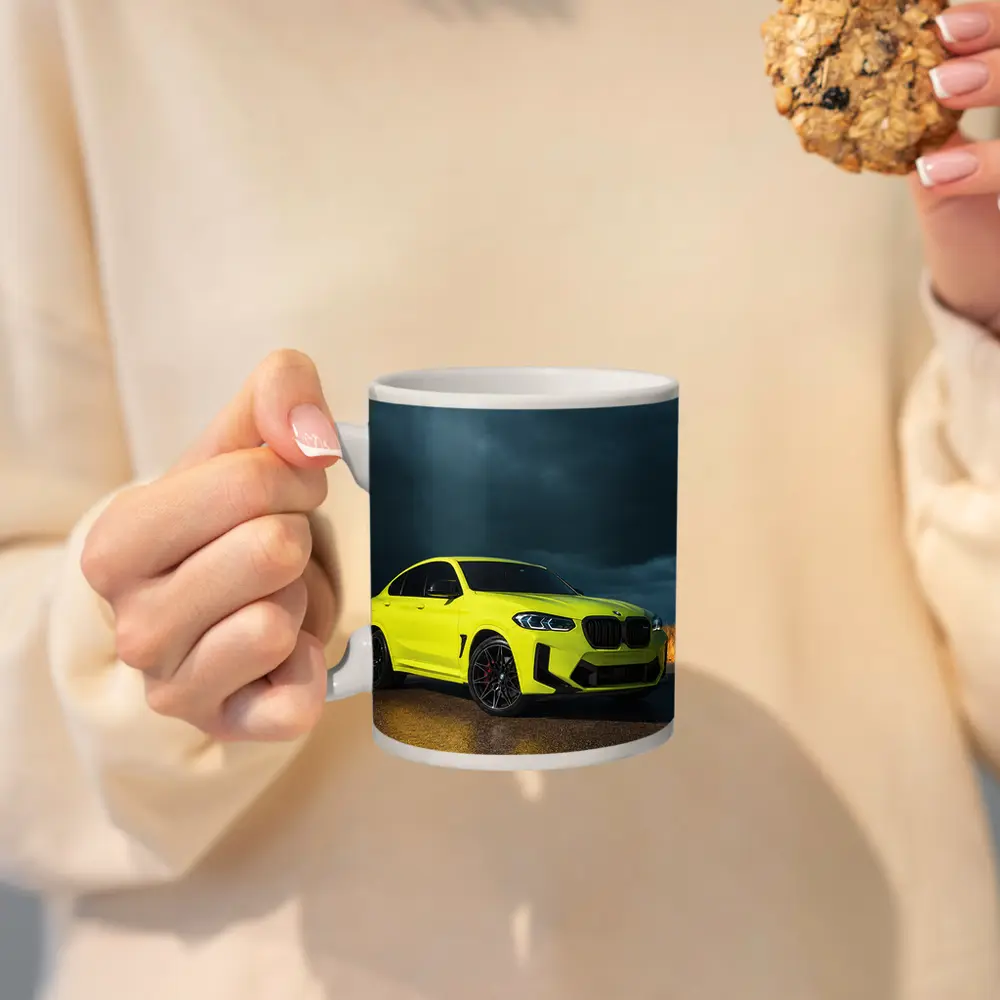 BMW X4 M Neon Yellow Stormy Sky – Mugs