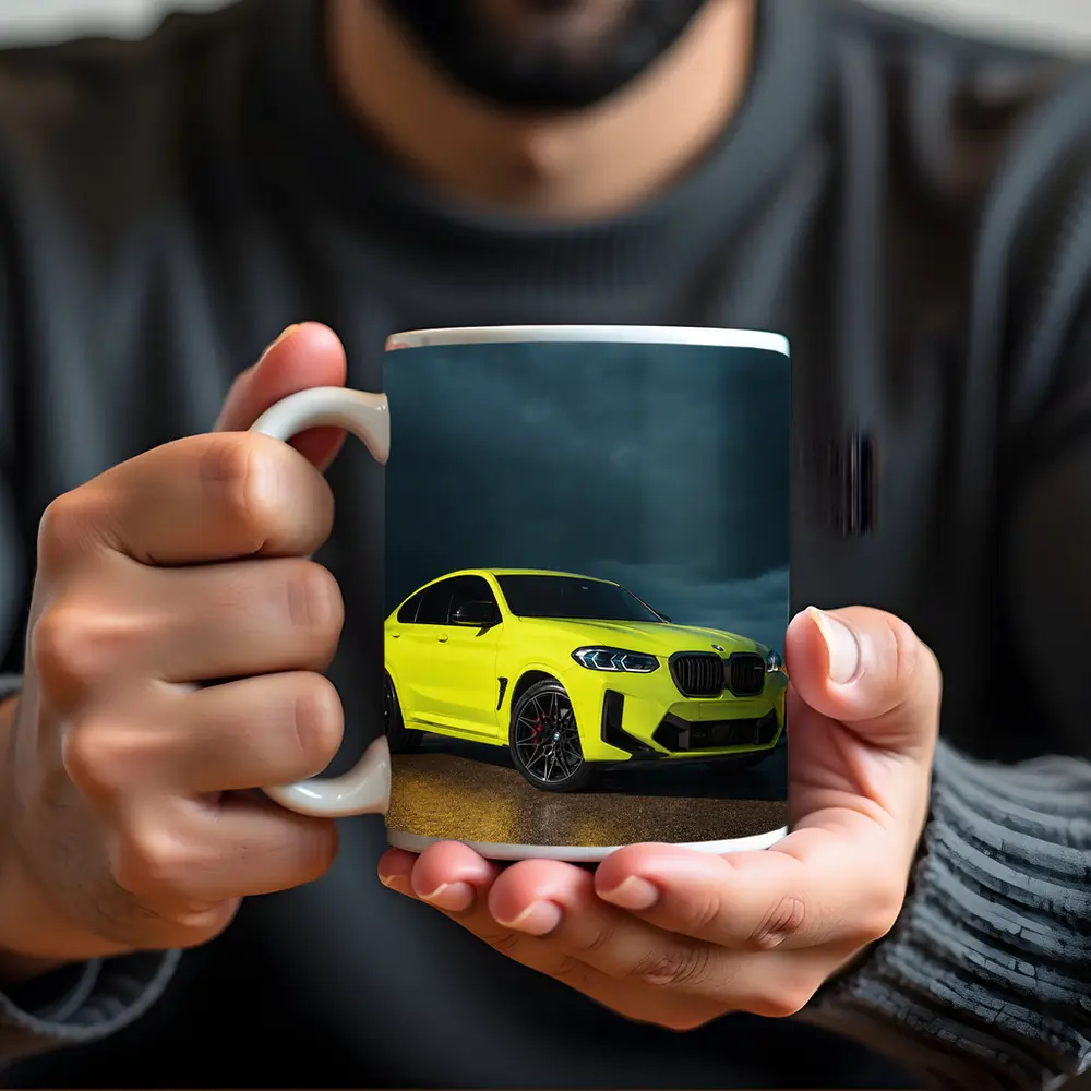 BMW X4 M Neon Yellow Stormy Sky – Mugs