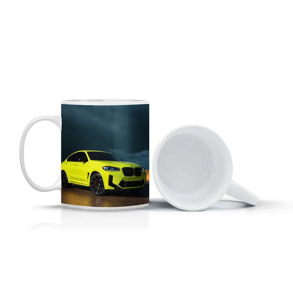 BMW X4 M Neon Yellow Stormy Sky – Mugs