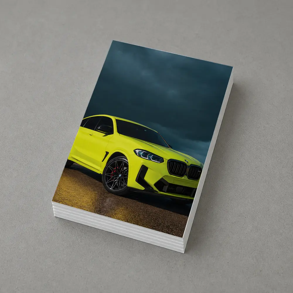 BMW X4 M Neon Yellow Stormy Sky – Postcards
