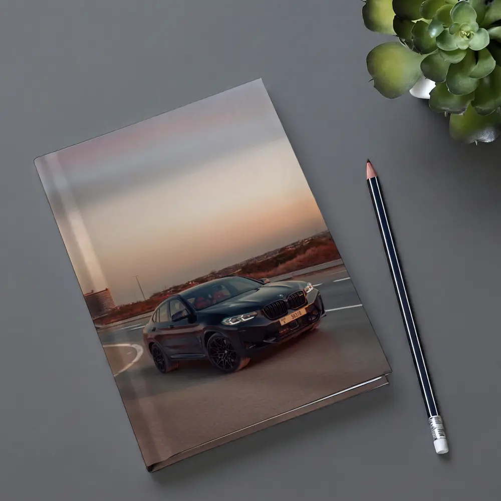 BMW X4 M Black On Open Highway Sunset – Notebooks