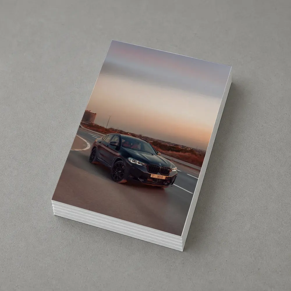 BMW X4 M Black On Open Highway Sunset – Postcards