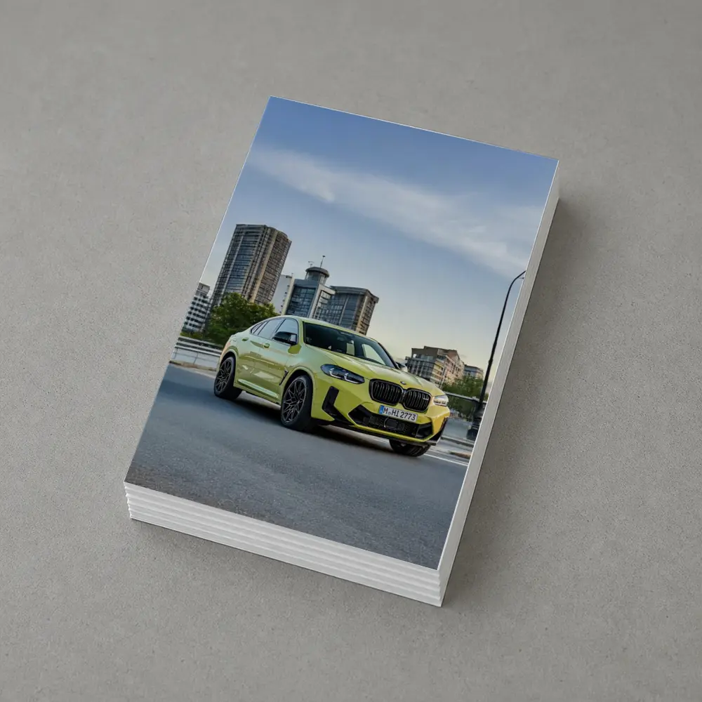 BMW X4 M Yellow Urban City Street – Postcards