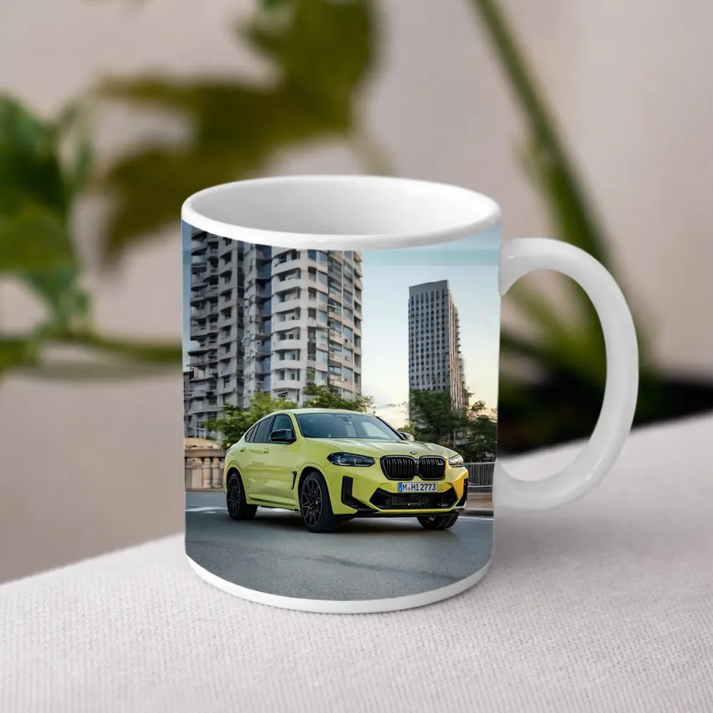 BMW X4 M Yellow Urban City Street – Mugs