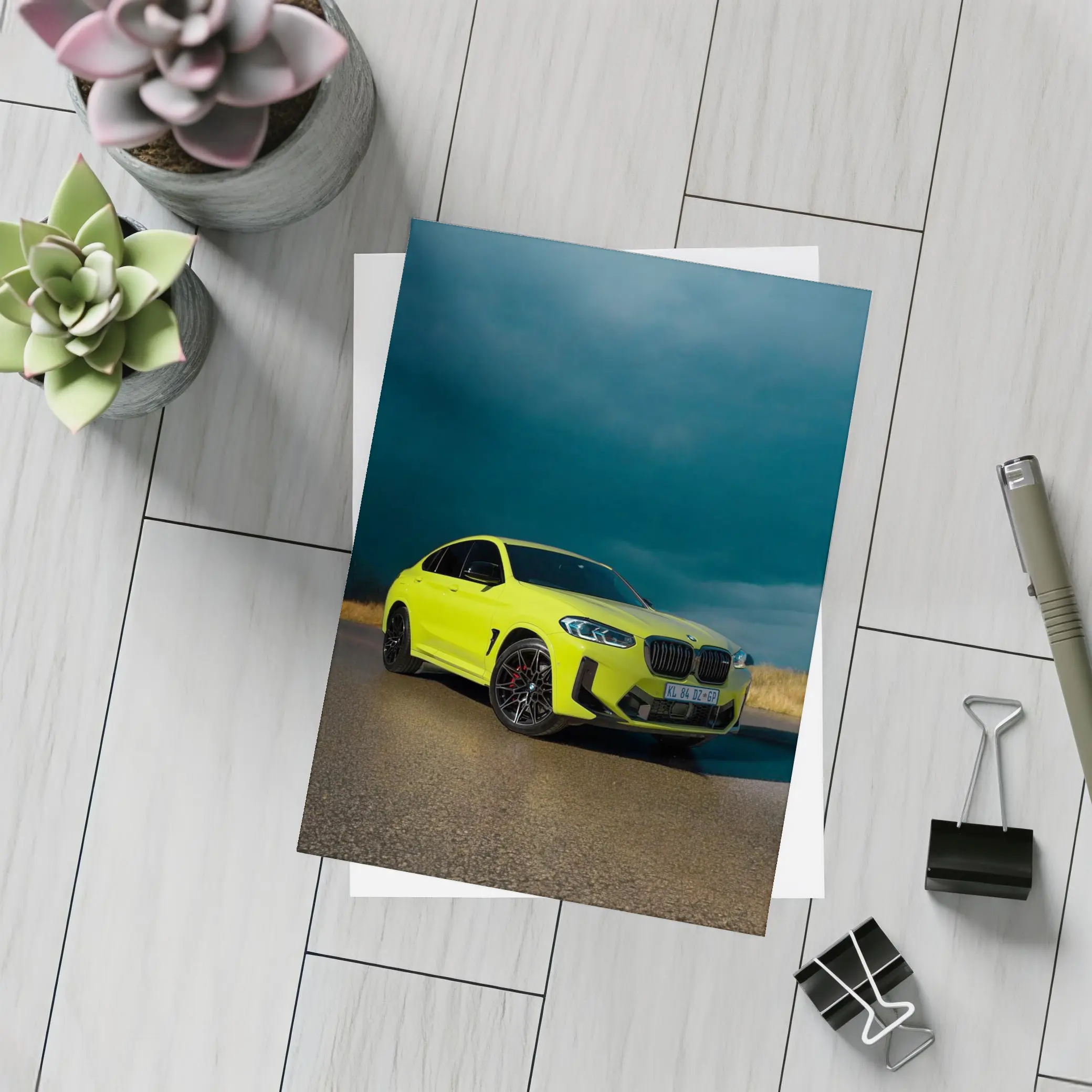 BMW X4 M Yellow Storm Dark Sky – Postcards