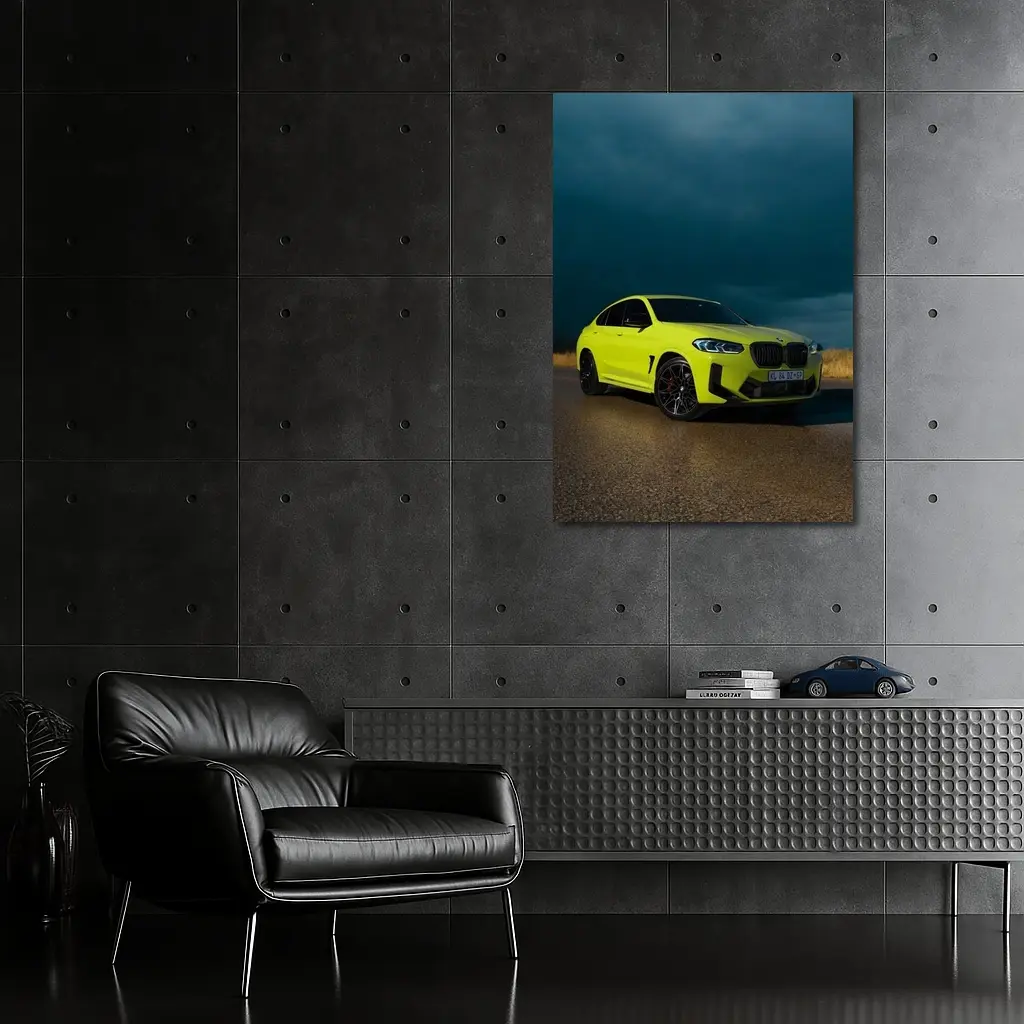 BMW X4 M Yellow Storm Dark Sky – Wall Art