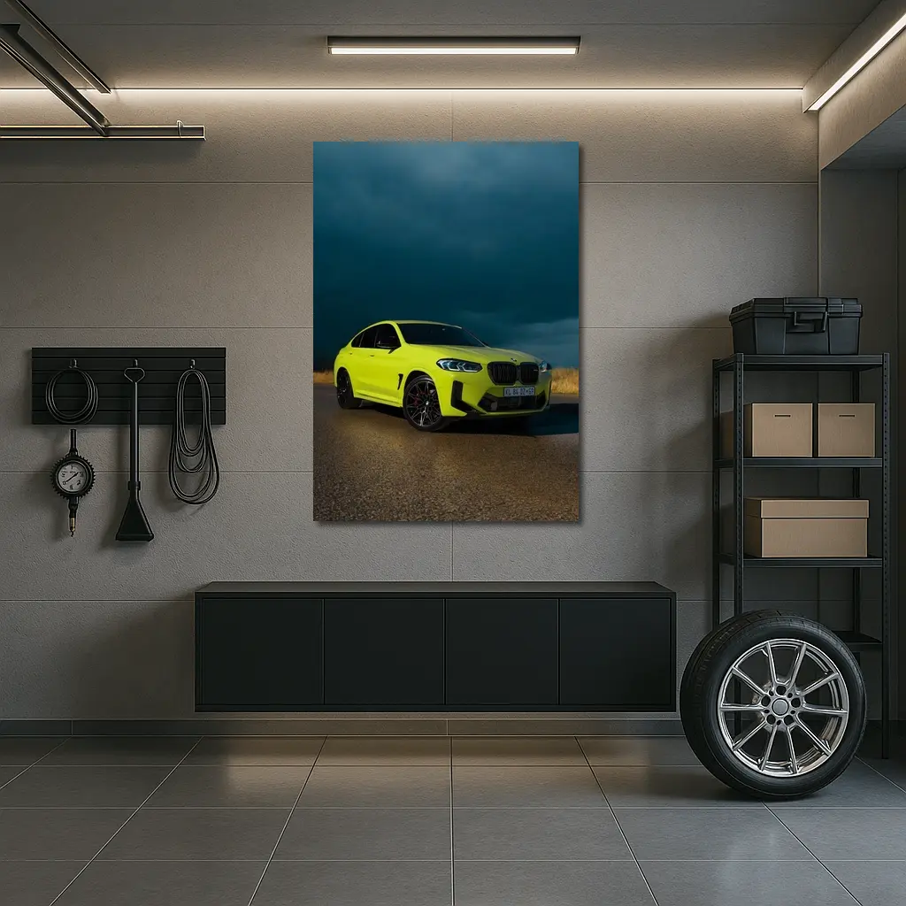 BMW X4 M Yellow Storm Dark Sky – Wall Art