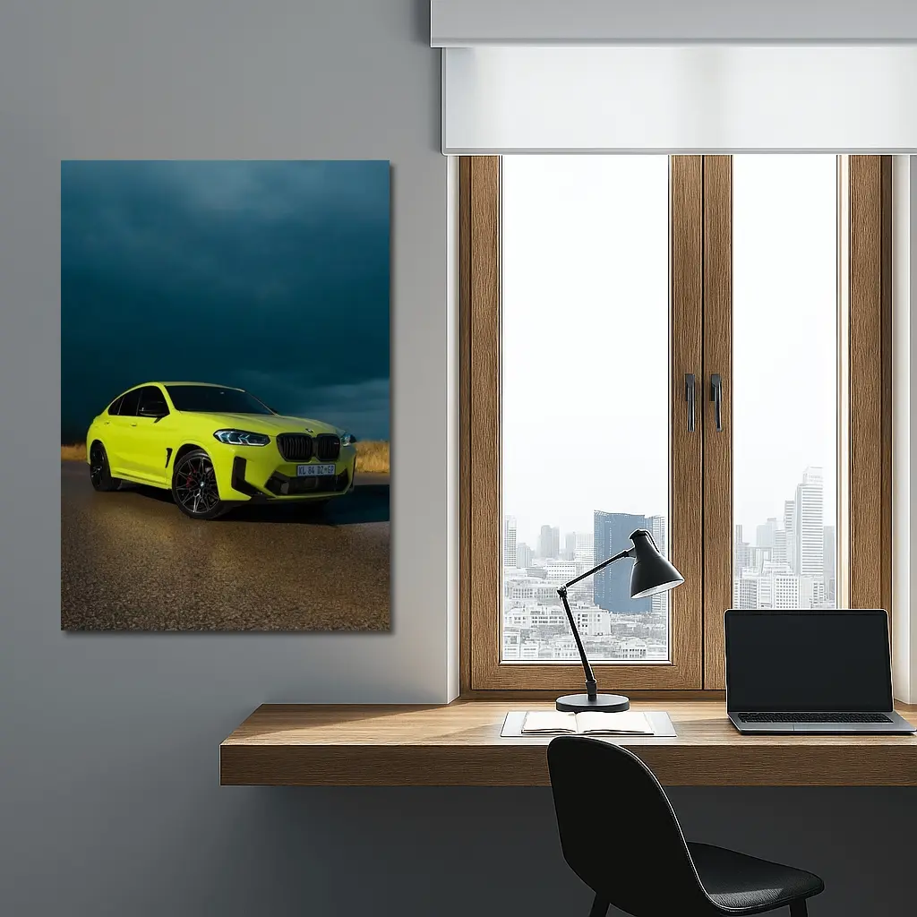 BMW X4 M Yellow Storm Dark Sky – Wall Art