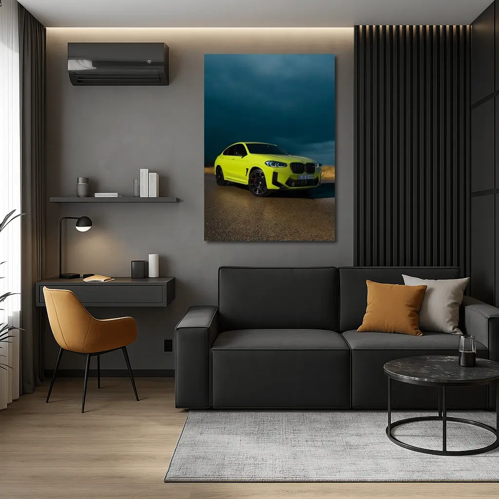 BMW X4 M Yellow Storm Dark Sky – Wall Art