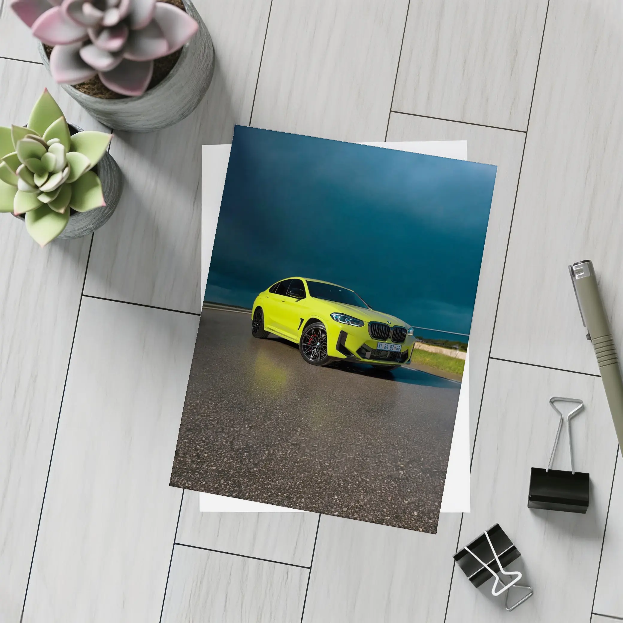 BMW X4 M Yellow Storm Dark Sky – Postcards
