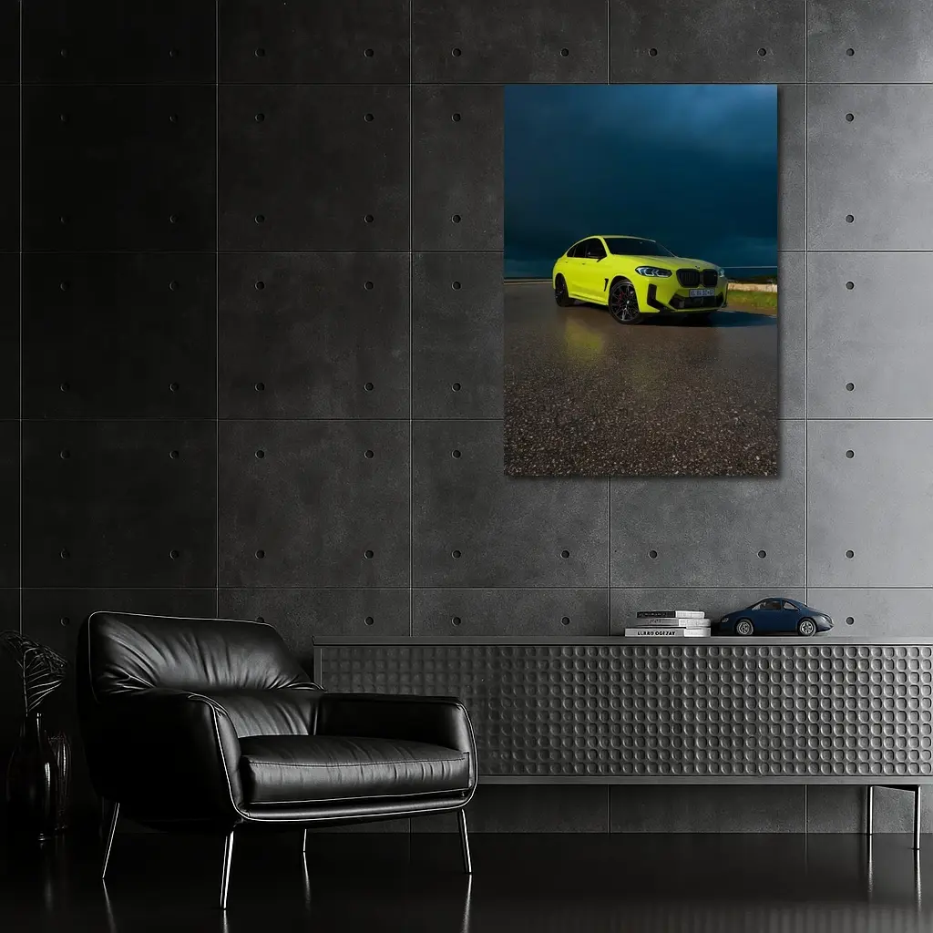 BMW X4 M Yellow Storm Dark Sky – Wall Art