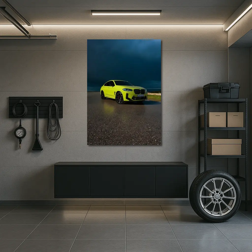 BMW X4 M Yellow Storm Dark Sky – Wall Art