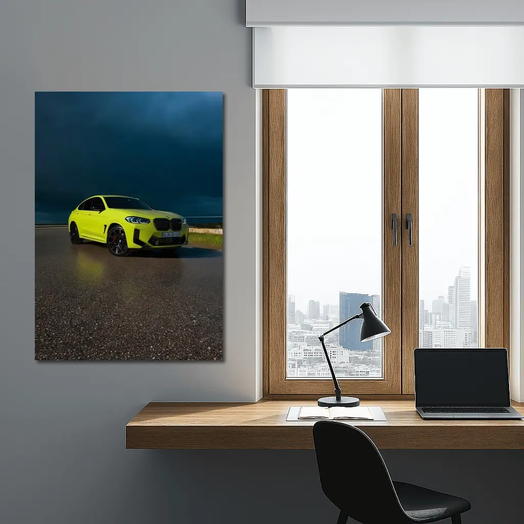 BMW X4 M Yellow Storm Dark Sky – Wall Art