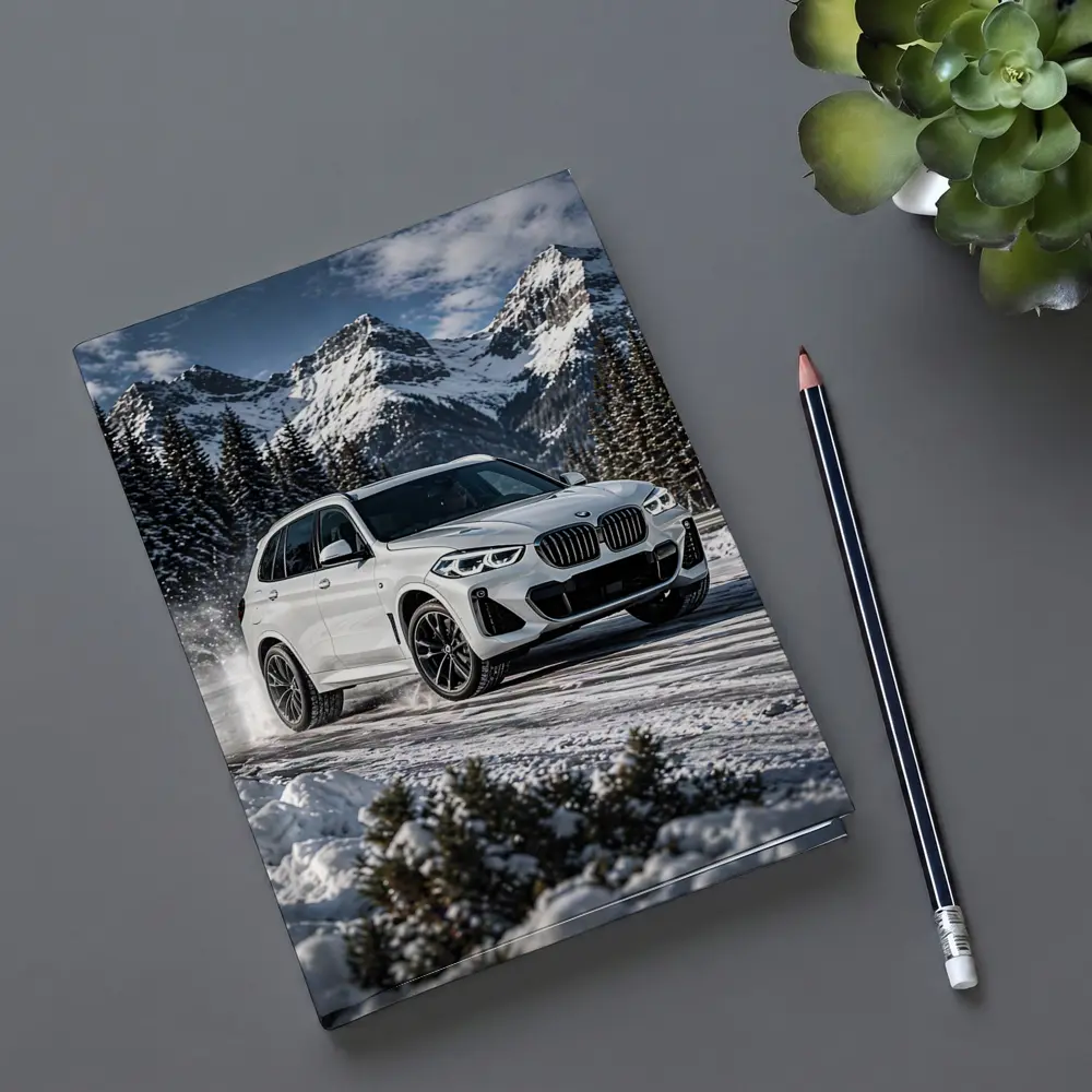 BMW X5 White SUV Snow Mountain Drive – Notebooks