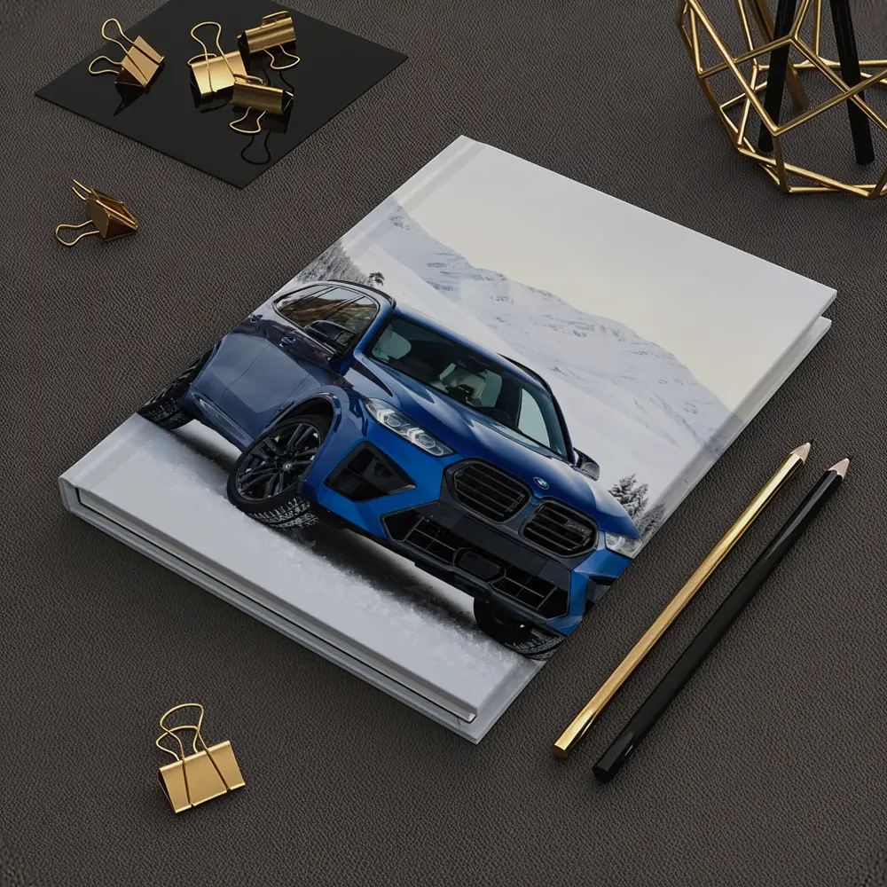 BMW X5M Blue SUV Snowy Mountain Setting – Notebooks