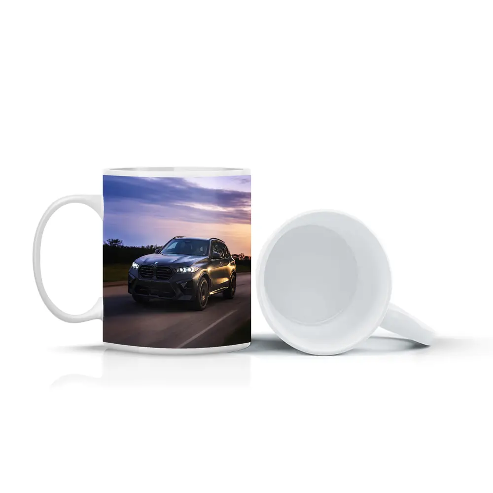 BMW X5M Matte Black Driving Sunset Road – Mugs
