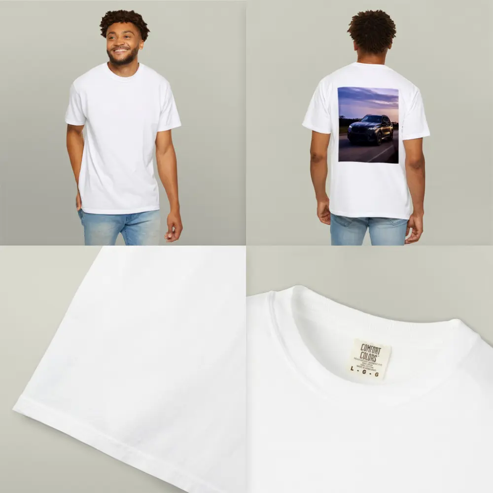 BMW X5M Matte Black Driving Sunset Road – T-Shirts