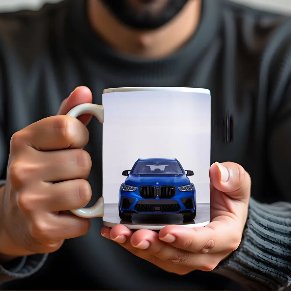 BMW X5 M Competition Blue Studio Shot – Mugs