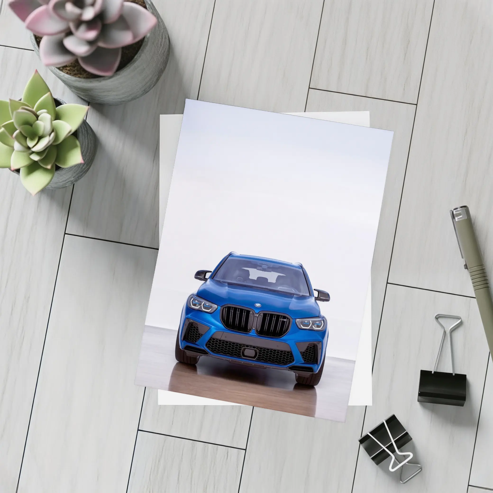 BMW X5 M Competition Blue Studio Shot – Postcards