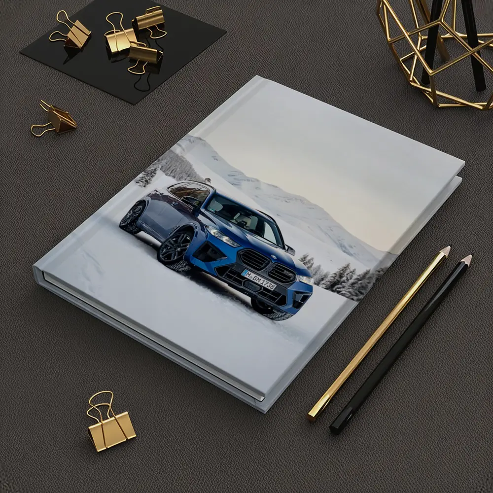 BMW X5M Blue SUV Snow Mountain Scene – Notebooks