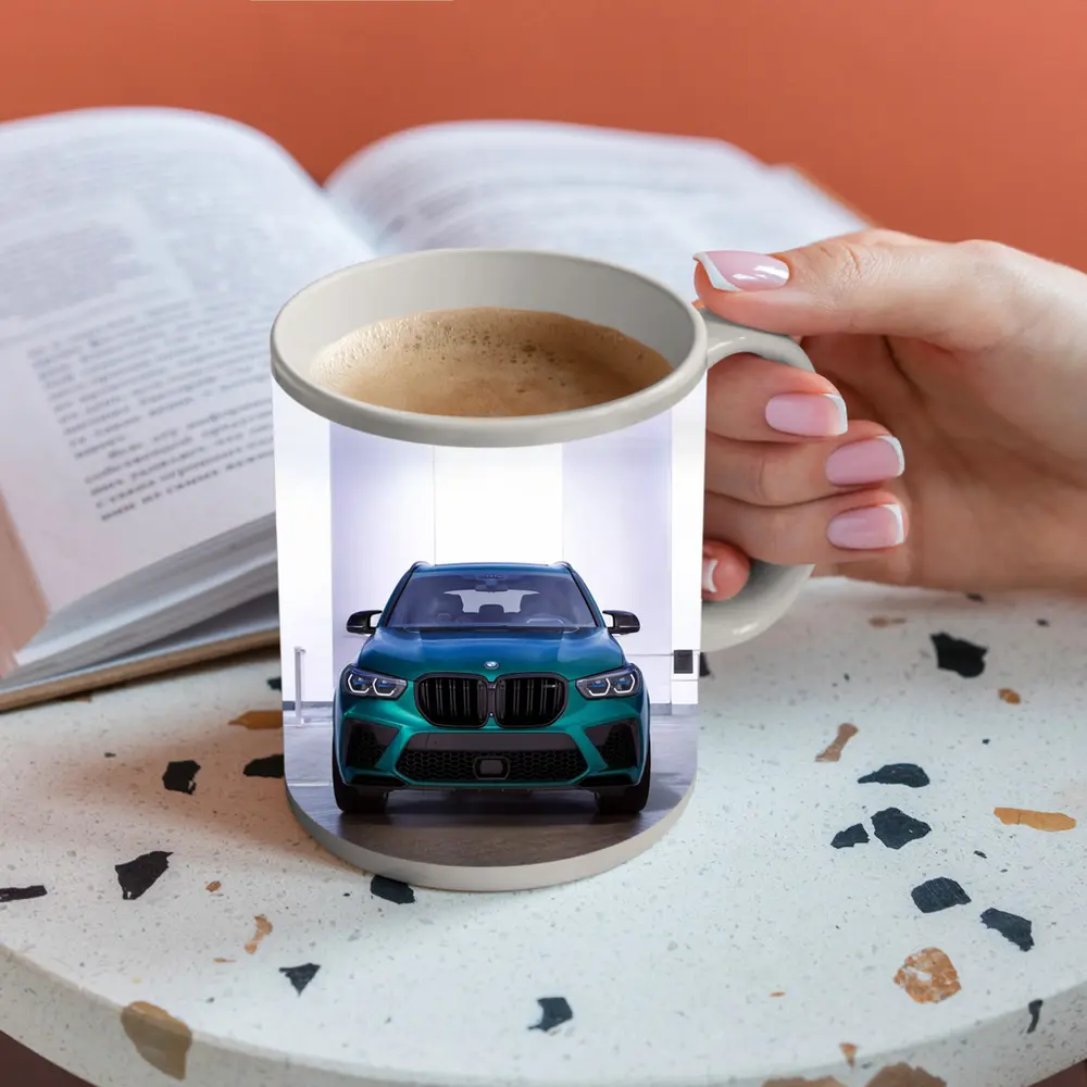 BMW X5M Competition Teal Front Studio – Mugs