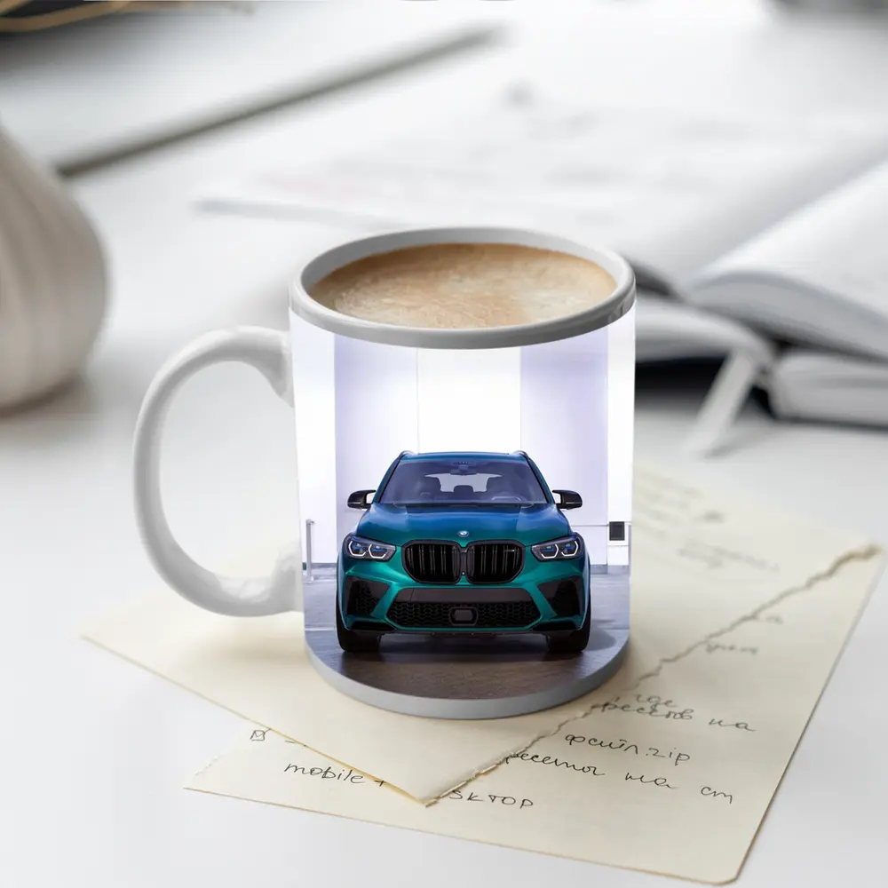 BMW X5M Competition Teal Front Studio – Mugs