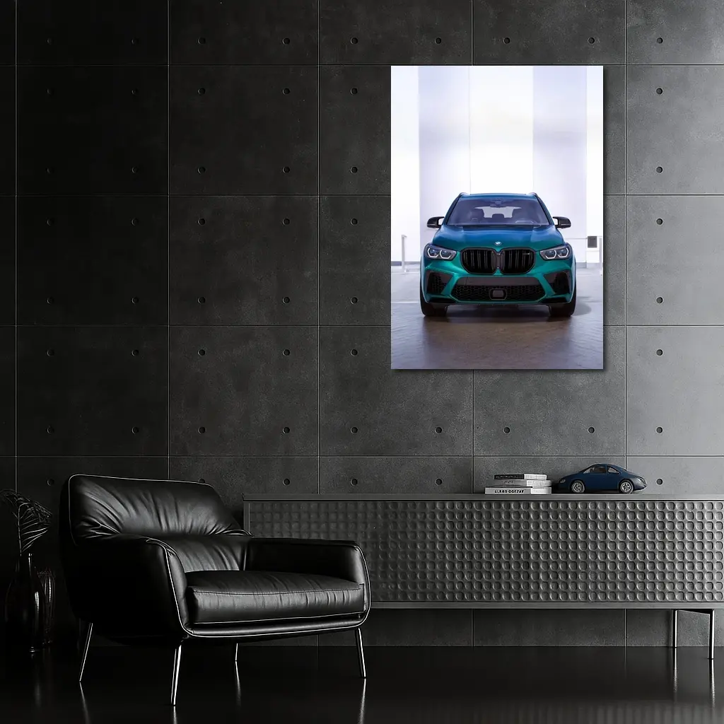 BMW X5M Competition Teal Front Studio – Wall Art
