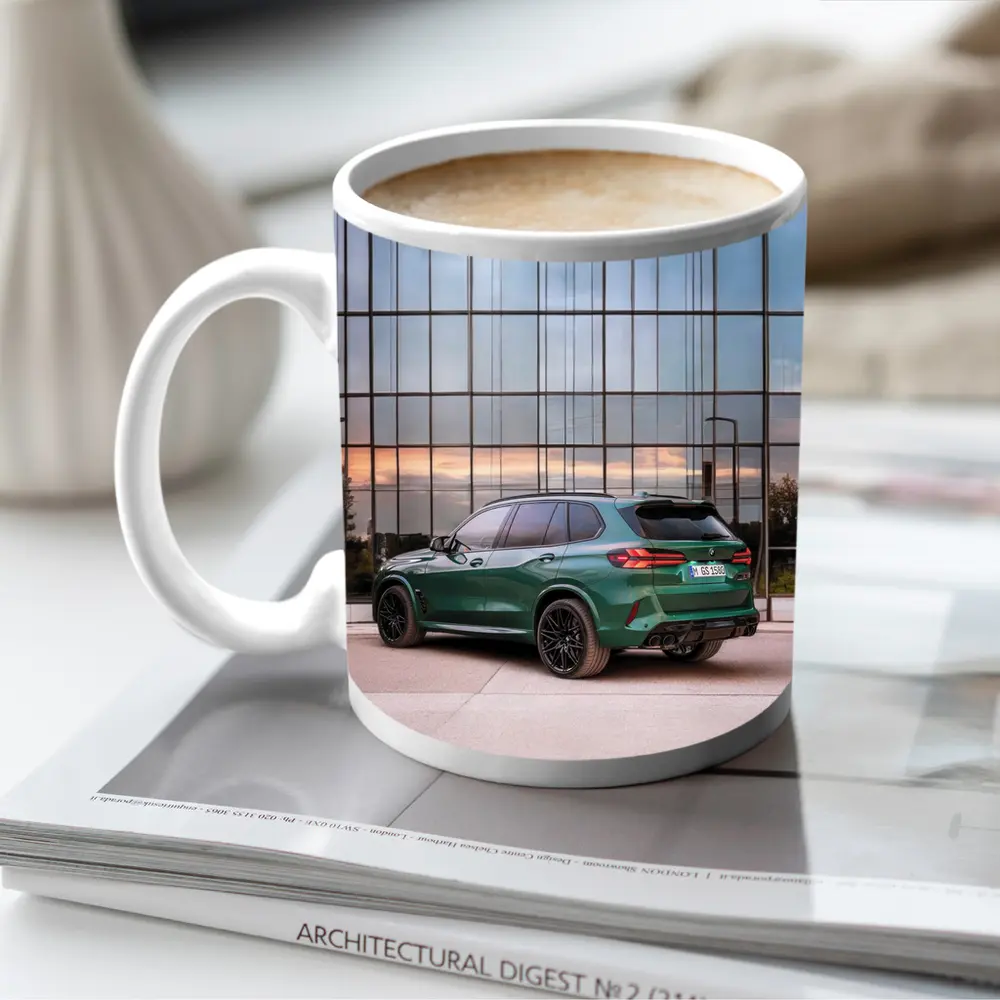 BMW X5M Competition Dark Green Glass Building – Mugs