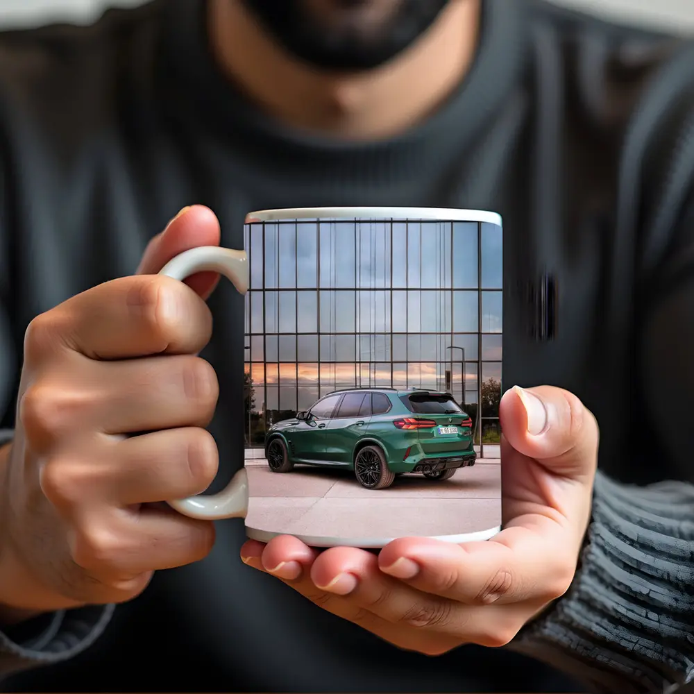 BMW X5M Competition Dark Green Glass Building – Mugs
