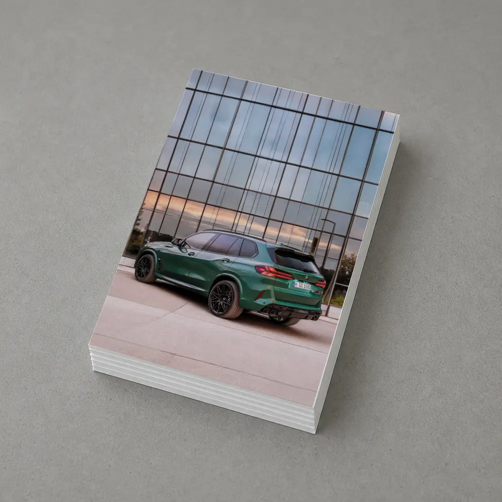 BMW X5M Competition Dark Green Glass Building – Postcards