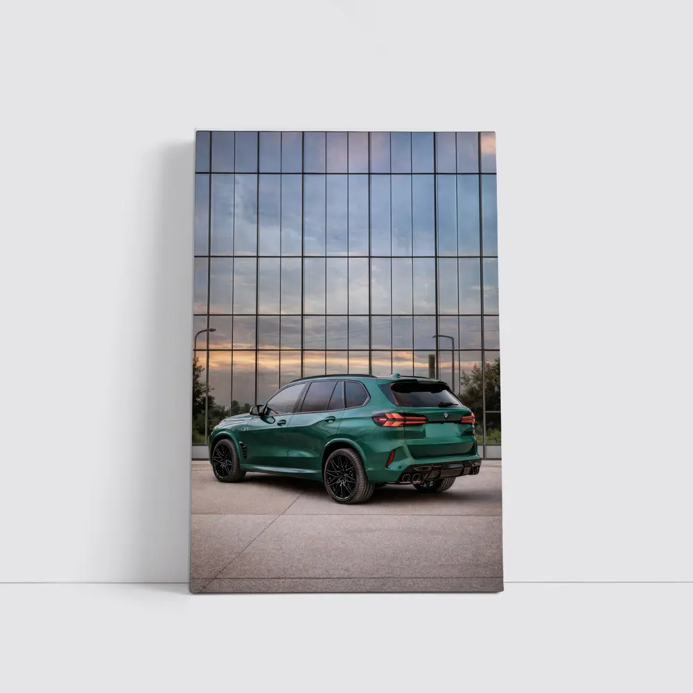 BMW X5M Competition Green Glass Building – Wall Art